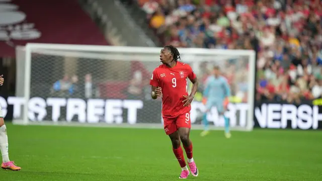 Johan Manzambi of Switzerland in action