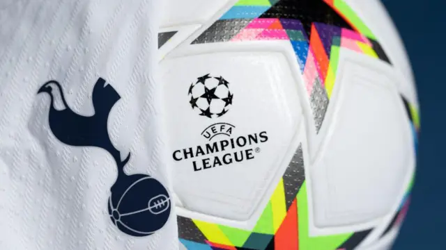 A general view of the Tottenham bade next to the UEFA Champions League 2022/23 Group Stage match ball