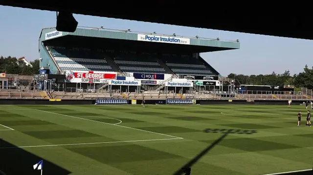 A general view of Bristol Rovers' Memorial Stadium 