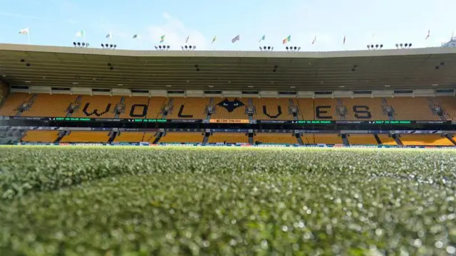 General view of Wolves stand and pitch