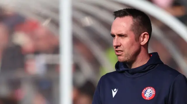  Spartans head coach Jack Beesley during a Scottish Gas Women's Scottish Cup match between Rangers and Spartans at Broadwood Stadium, on March 09, 2025