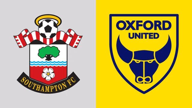 Side-by-side of Southampton and Oxford United club badges