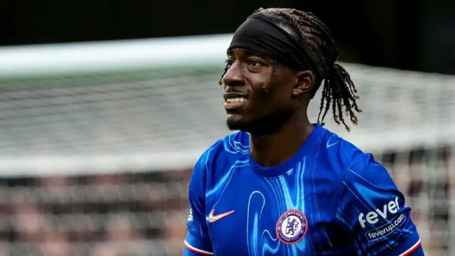 Noni Madueke of Chelsea FC looks on during the Premier League match between Chelsea FC and Nottingham Forest FC at Stamford Bridge 