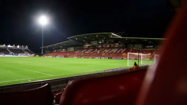 A general view of the Stok Racecourse, home of Wrexham