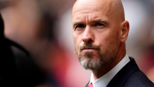 Erik ten Hag watches on from the touchline