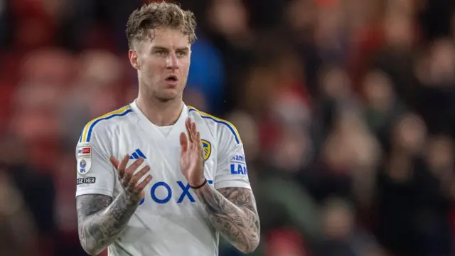 Joe Rodon applauds Leeds fans