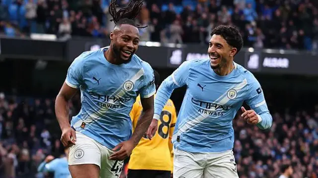 Antoine Semenyo and Omar Marmoush celebrate