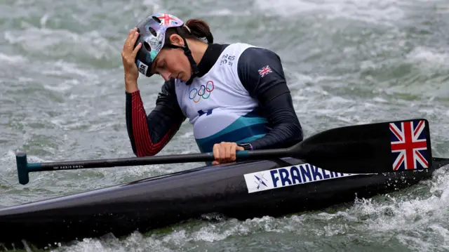 Mallory Franklin reacts after missing out on an Olympic medal