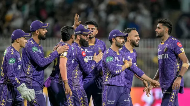 Kolkata Knight Riders players celebrate