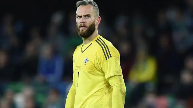 Alan Mannus in action for Northern Ireland