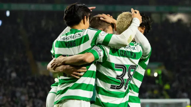 Celtic players celebrate