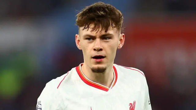 Conor Bradley pictured during Liverpool's draw with Aston Villa