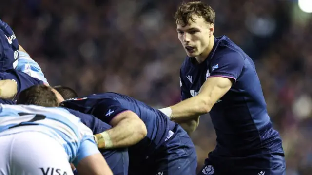 Jamie Dobie in action for Scotland against Argentina