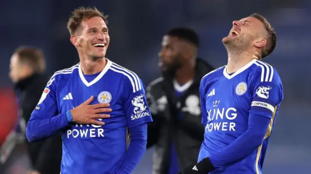 Marc Albrighton and Jamie Vardy