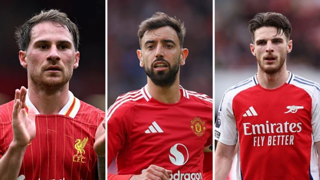 Alexis Mac Allister, Bruno Fernandes, Declan Rice