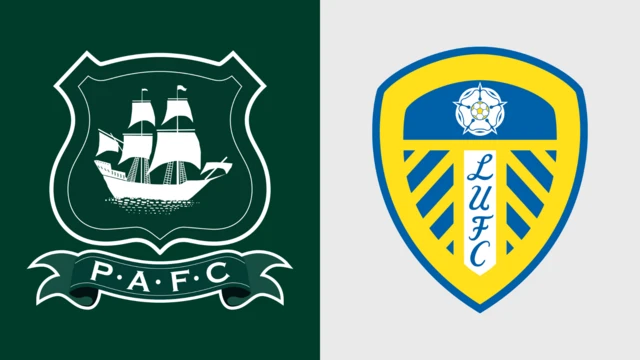 Side-by-side of Plymouth Argyle and Leeds United club badges