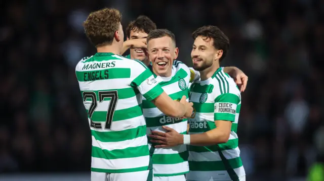 Callum McGregor celebrates scoring Celtic's fourth against St Johnstone