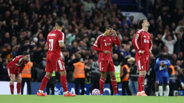 Liverpool players look dejected