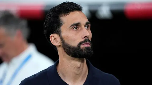 Head coach Alvaro Arbeloa looks on