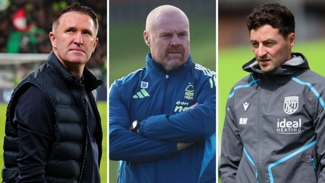 A split image of Robbie Keane, Sean Dyche and Ryan Mason