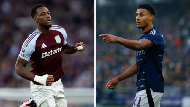 Jhon Duran and OIllie Watkins playing for Aston Villa