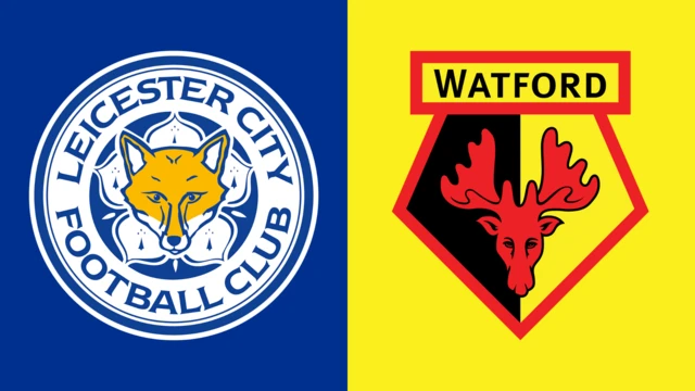 Side-by-side of Leicester City and Watford club badges