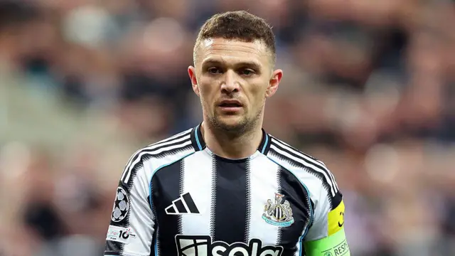 Kieran Trippier in action for Newcastle against Qarabag in the Champions League.
