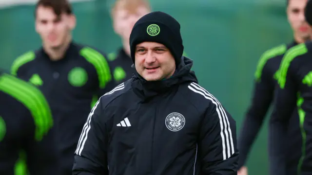 Celtic assistant Shaun Maloney in training