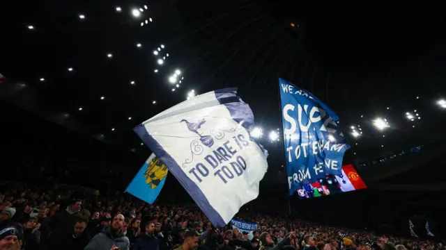 Tottenham fans with flags