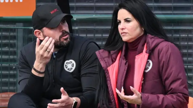 Hearts Head Coach Eva Olid and Assitant Paschalis Xanthos