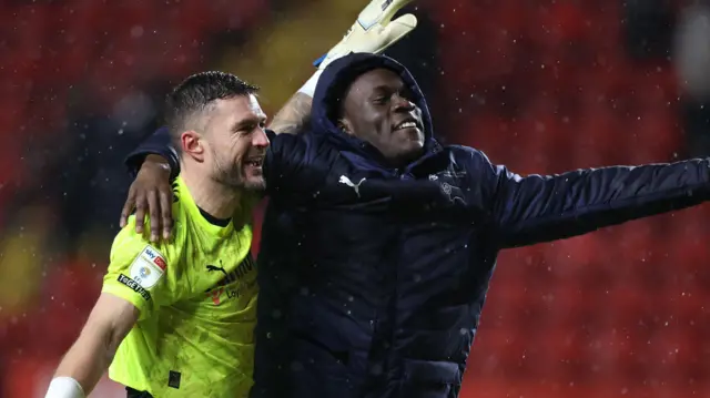 Richard O'Donnell celebrating after the match