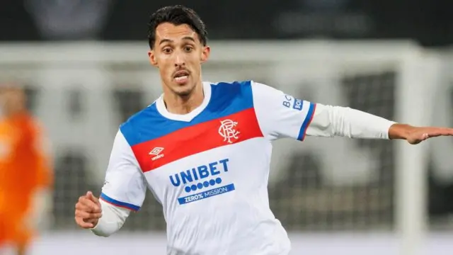 Rangers' Bojan Miovski in action during a UEFA Europa League 2025/26 League Phase MD2 match between Sturm Graz and Rangers at the Stadion Graz Liebenau,