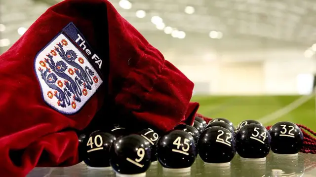 A general view of the balls being prepared for the FA Cup First Round Draw