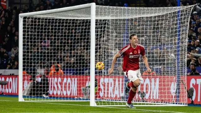 Chris Wood scores against Leicester