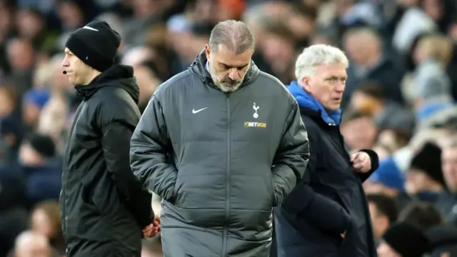 Tottenham boss Ange Postecoglou after the defeat to Everton