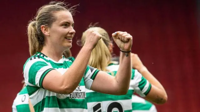 Celtic striker Saoirse Noonan celebrates