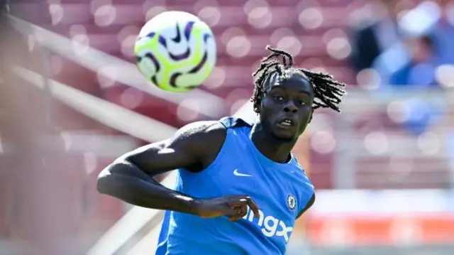 Lesley Ugochukwu of Chelsea during a training session at Stanford University on July 23, 2024 in Stanford, California