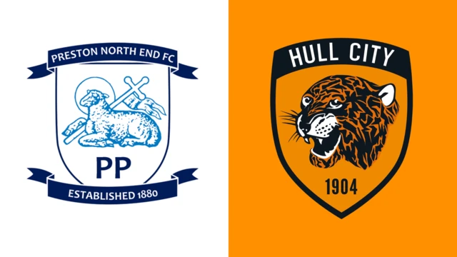 Side-by-side of Preston North End and Hull City club badges