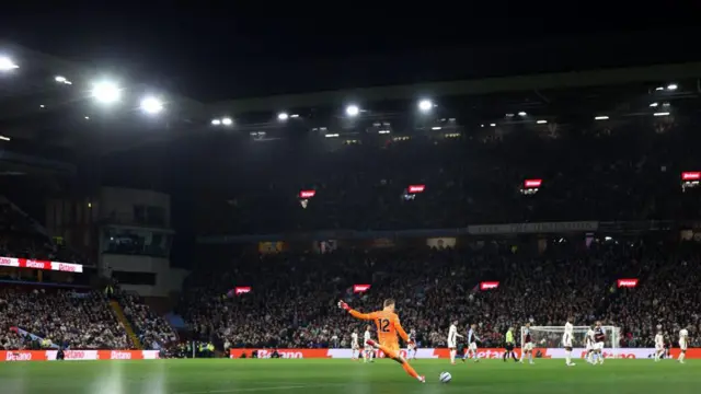 Filip Jorgensen of Chelsea takes a free-kick