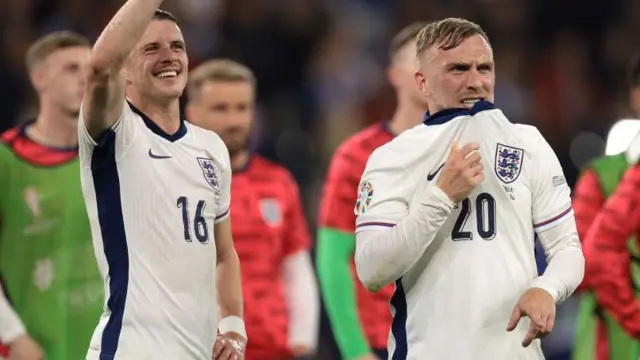 Conor Gallagher and Jarrod Bowen after England win