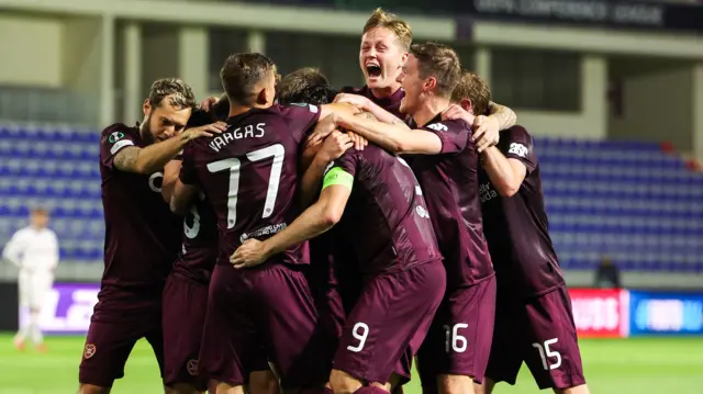 Hearts celebrate