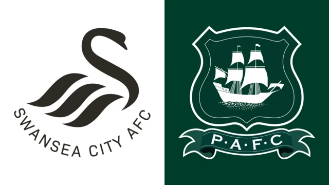 The crests of Swansea City and Plymouth Argyle