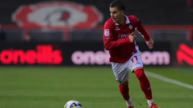Anis Mehmeti in action for Bristol City