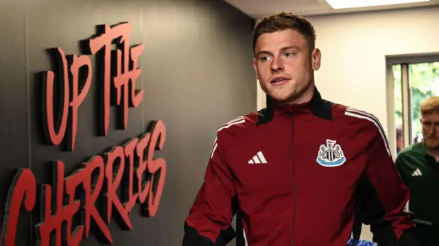 Harvey Barnes of Newcastle United (15) arrives for the Premier League match between AFC Bournemouth and Newcastle United FC at Vitality Stadium