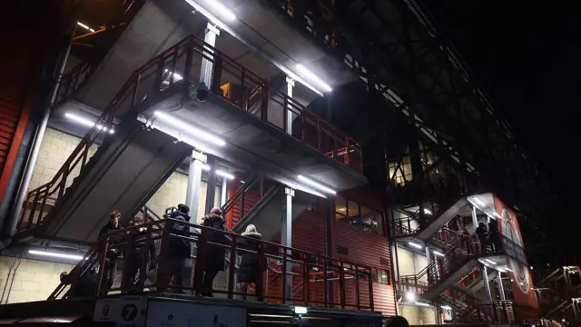 Fans walk up the staircases during the Emirates FA Cup Third Round match between Charlton Athletic and Chelsea
