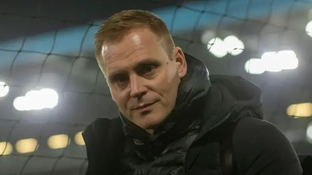 Norwich City head coach Johannes Hoff Thorup pictured in the Carrow Road stadium after the defeat by Preston North End