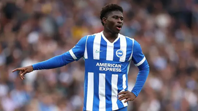 Carlos Baleba in action for Brighton.