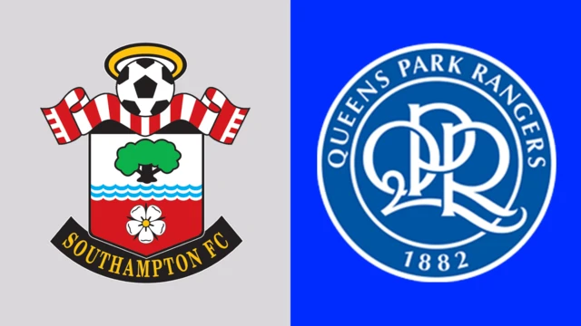 Side-by-side of Southampton and Queens Park Rangers club badges