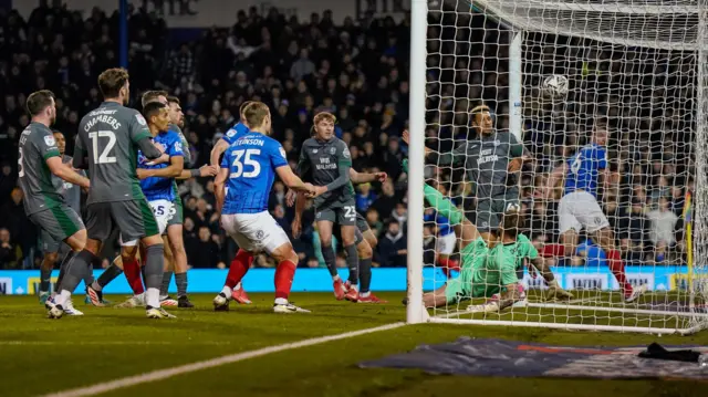 Conor Shaughnessy (number six) scores against Cardiff