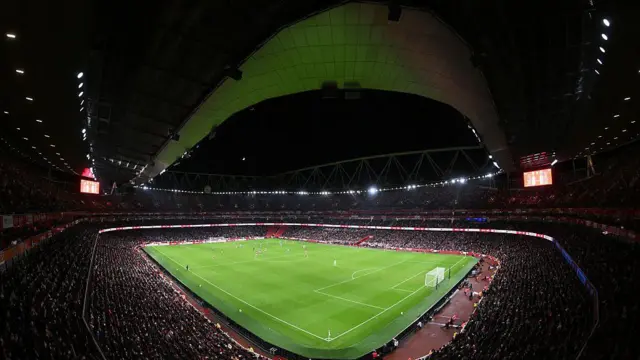 A general view inside Emirates Stadium during the Carabao Cup fourth-round tie between Arsenal and Brighton